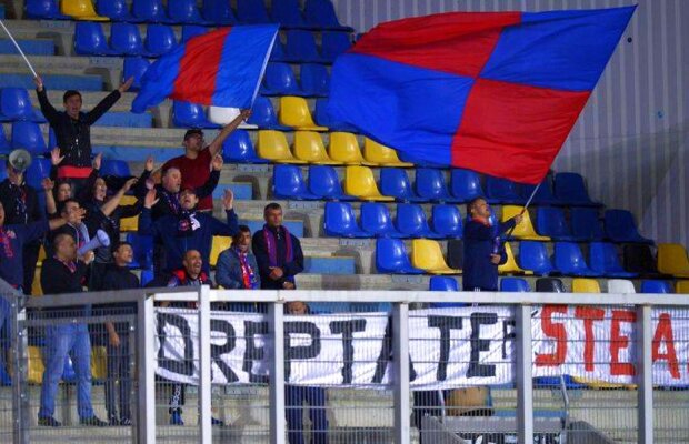 EXCLUSIV FOTO Ce nu s-a văzut la TV! Suporterii Stelei au intrat cu un banner special la meciul dintre Astra și Genk » După câteva secunde le-a fost confiscat