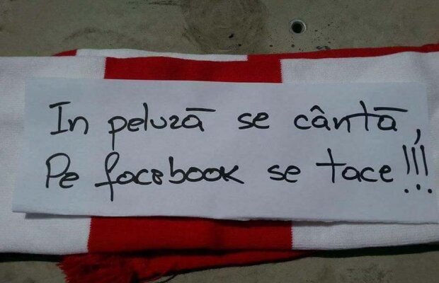 Peluza Cătălin Hîldan a început pregătirile pentru Derby de România: "În peluză se cântă, pe FB se tace!"