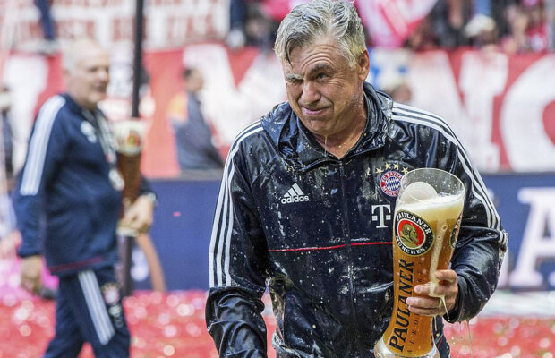Ancelotti nu a scăpat de tradiția dușului cu bere: "Am eu grijă de vinovați!"