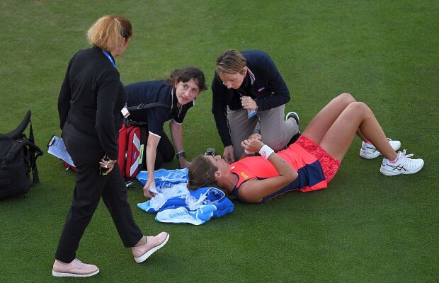 FOTO+VIDEO Johanna Konta, la un pas de accidentare la Eastbourne chiar în momentul în care avea minge de meci » A rămas întinsă pe teren minute bune