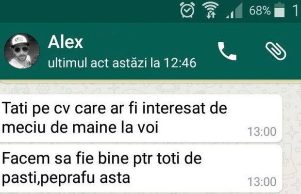 UPDATE Avem SMS-urile cu tentativa de blat pentru care a fost suspendat un campion cu Dinamo! "Să fie bine de Paști, pe praful ăsta!"