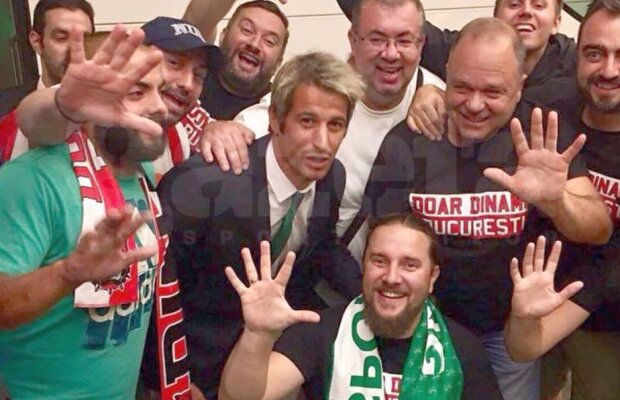 FOTO Doar Sporting Lisabona :) Dinamoviștii au sărbătorit cu jucătorii portughezilor eliminarea FCSB-ului din Ligă!