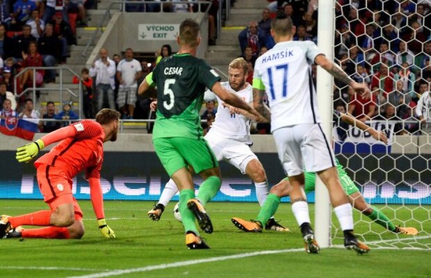VIDEO Adam Nemec, decisiv pentru Slovacia în meciul cu Slovenia chiar în fața lui Mevlja! Actualul și fostul dinamovist au fost protagoniștii fazei singurului gol 