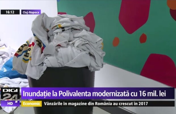 GALERIE FOTO Momente jenante: tricourile personalizate Eurobasket, folosite pe post de mop la sala de milioane de euro de la Cluj