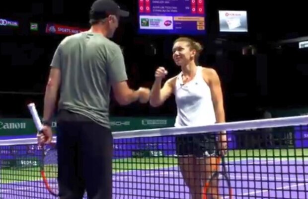 VIDEO Halep și Cahill au exersat o lovitură neobișnuită la Singapore » Cum s-a descurcat românca + reacția genială a australianului