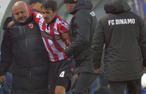 Problemele se țin lanț la Dinamo » Cât de gravă e accidentarea lui Sergiu Hanca din meciul cu U Craiova
