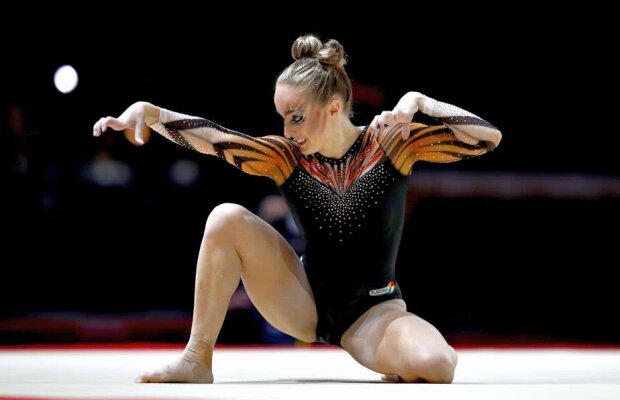 Pisica de pe sol » Celine van Gerner a șocat în finala campionatelor europene de gimnastică: muzică din Cats, machiaj, coafură și poveste complexă