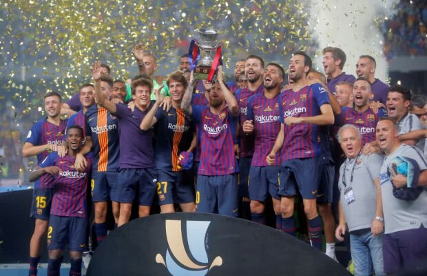 VIDEO + FOTO Barcelona a câștigat cu emoții Supercupa Spaniei, 2-1 cu Sevilla » Supergol marcat de Dembele, penalty ratat de andaluzi în minutul 90 + record stabilit de Leo Messi