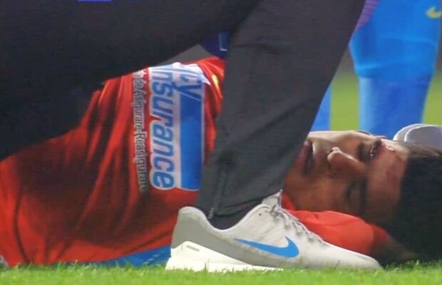 FCSB - FC VOLUNTARI // GALERIE FOTO Panică pe Arena Națională: Florinel Coman s-a lovit cap în cap cu un adversar și a rămas întins pe teren