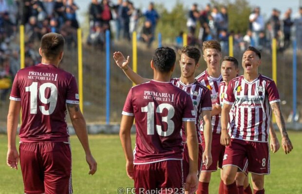 VIDEO Rapidul a reușit o nouă victorie și e lider în Liga a 3-a! Contracandidatele s-au încurcat între ele