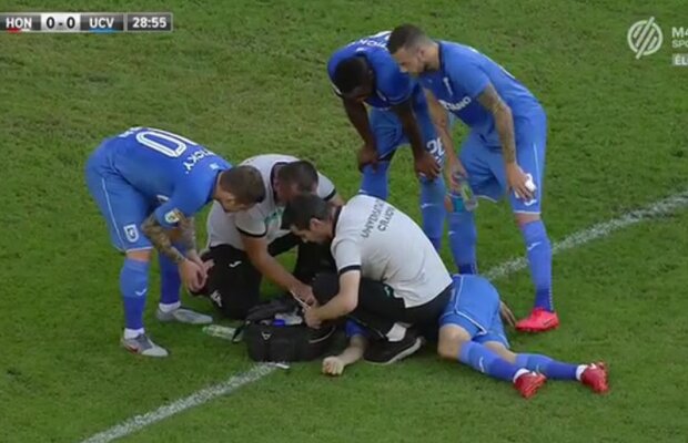 HONVED - CRAIOVA 0-0 // FOTO Imagini dure în Ungaria: Nicușor Bancu, plin de sânge, a fost cusut chiar pe teren