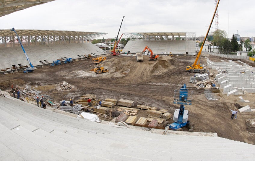 Stadionul din Ploieşti este construit de austriecii de la Alpine Bau, cei care au cosntruit şi Allianz Arena Foto: Alex Nicodim