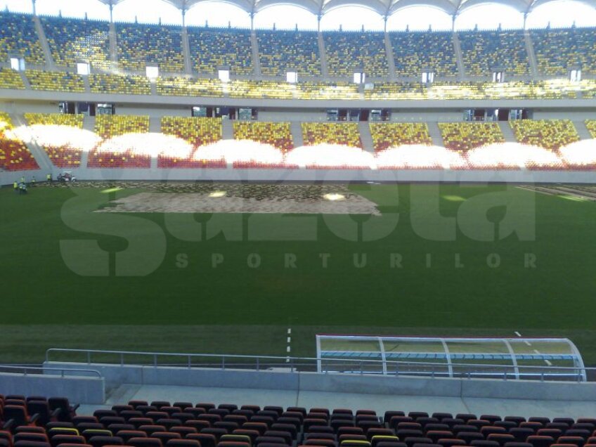 Procesul de decopertare a terenului de pe National Arena