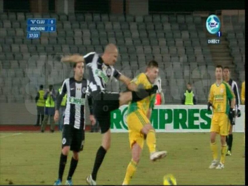 Imagine de la U Cluj - CS Mioveni (captură DigiSport)