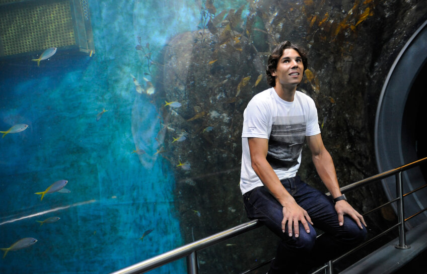 Nadal nu a ratat ocazia de a vizita acvariul din Melbourne foto: australianopen.org