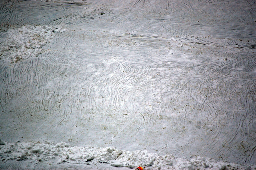 Gazonul Stelei a fost acoperit de zăpadă pînă zilele trecute Foto: Andrei Crăiţoiu