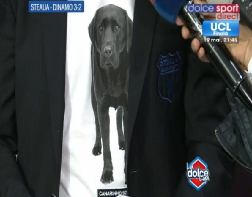 Mihai Stoica a purtat un tricou celebru după meciul Steaua - Dinamo foto: print screen DolceSport