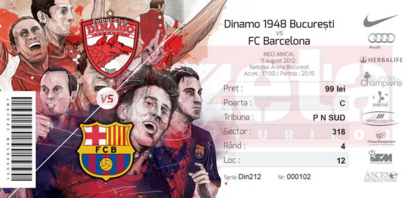 Aşa arată biletul la amicalul Dinamo - FC Barcelona