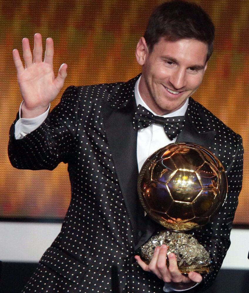 Messi, smockingul cu buline şi Balonul de Aur. Al patrulea. Cîte urmează? // Foto: Reuters