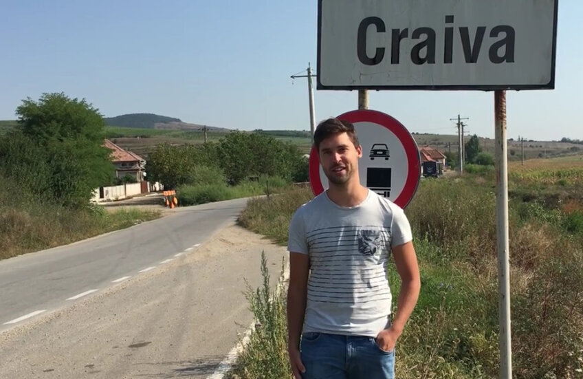 Ziaristul belgian la intrarea în Craiva