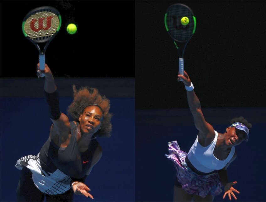 2017. Melbourne.
Serena și Venus la serviciu, una
dintre armele care le-au dus atât
de sus FOTO Guliver/GettyImages