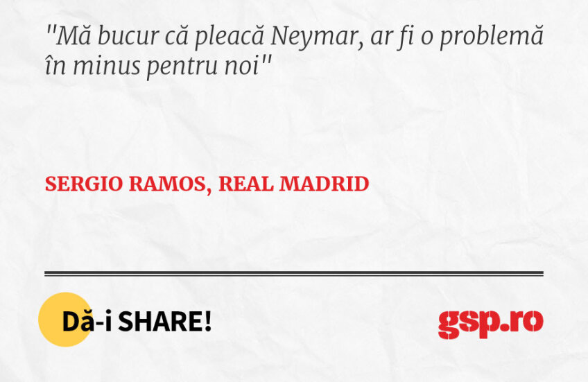 Mă bucur că pleacă Neymar, ar fi o problemă în minus pentru noi