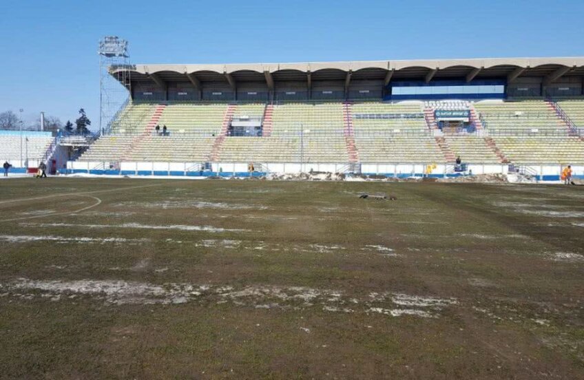 Așa arată Stadionul Municipal din Sibiu la ora 10:00 // FOTO: Facebook