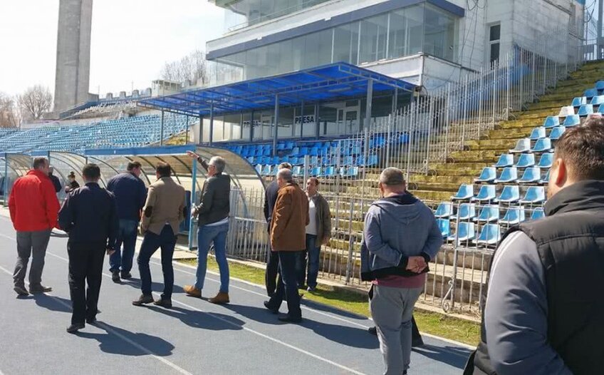 Membrii comisiei venite de la FRF să inspecteze stadionul Farul // Foto: FC Farul Constanța