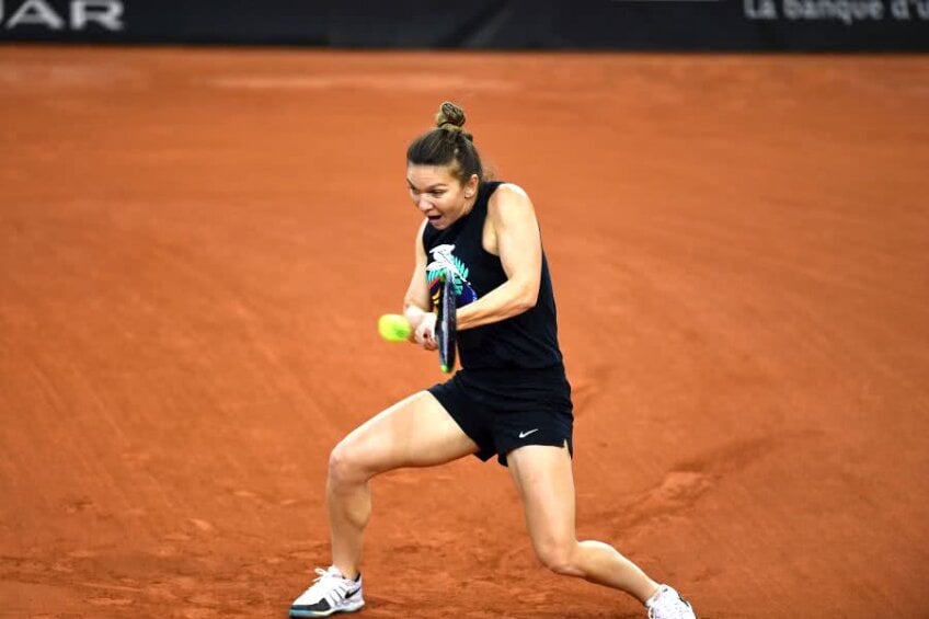 Simona Halep, la antrenamentul de duminică după-amiaza // FOTO: Raed Krishan