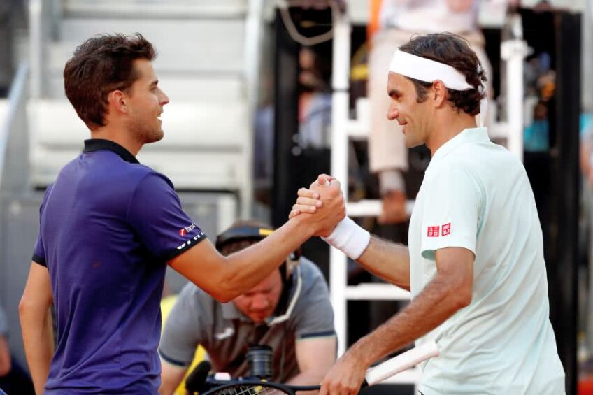 Dominic Thiem - Roger Federer // FOTO: Reuters