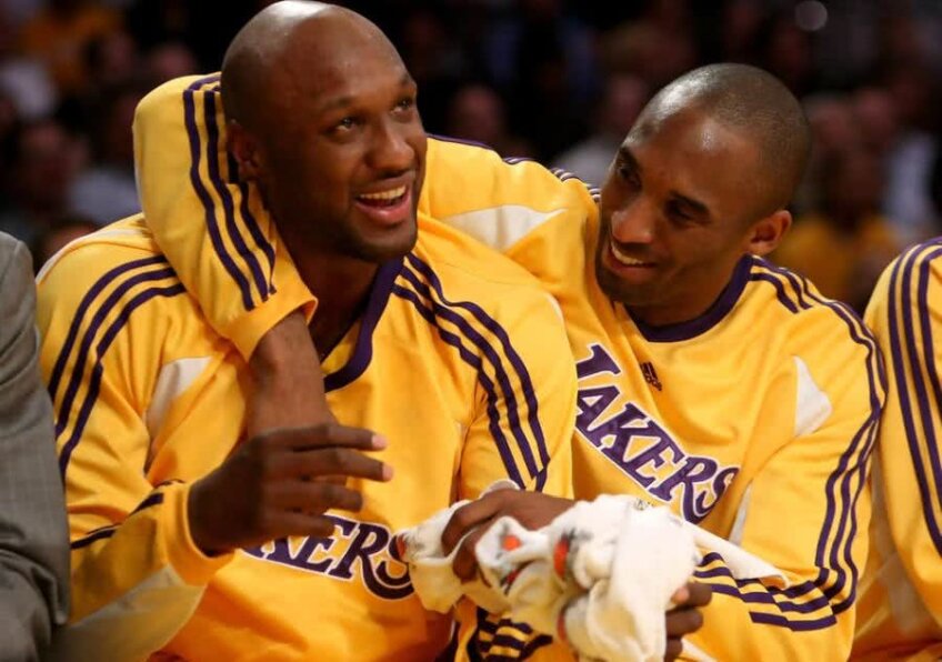 Lamar Odom (stânga) alături de Kobe Bryant, legenda celor de la LA Lakers