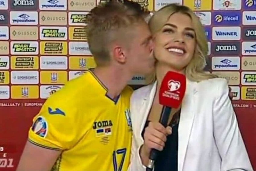 Oleksandr Zinchenko și momentul pasional cu jurnalista Vlada Sedan