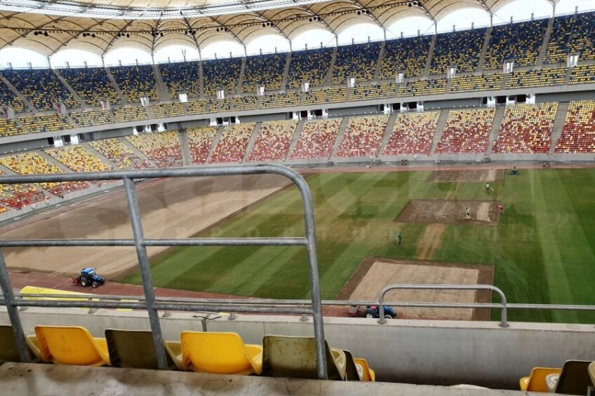Așa arată gazonul de pe Arena Națională, cu o săptămână înainte de Dinamo - CSU Craiova // foto: GSP.ro