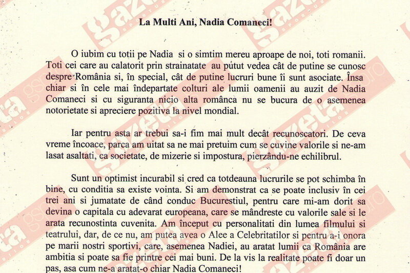 Mesajul Lui Sorin Oprescu Pentru Nadia SÄƒ I Fim RecunoscÄƒtori La MulÅ£i Ani