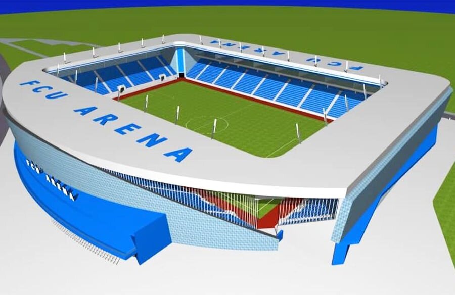 „FCU ARENA”. Adrian Mititelu asigură că în mai 2021 va fi gata stadionul pe care îl va ridica din surse proprii în Bănie. Patronul lui FC U Craiova 1948 a prezentat imagini cu ceea ce se vrea a fi forma finală a proiectului viitoarei arene de 13.000 de locuri.